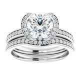 Top View of Halo Accented Moissanite Engagement Ring in 14K White Gold from Jewels of St Leon Engagement Rings Australia