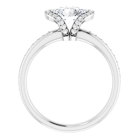 14K White Gold Halo and Accented Moissanite Engagement Ring from Jewels of St Leon Engagement Rings Australia