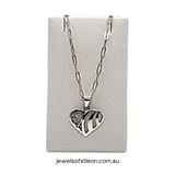 Heart and Scroll Necklace a symbol of love. Valentine's Day Trend for 2023 from Jewels of St Leon