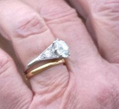 Queen Elizabeth II (1926-2022) Engagement Ring designed by Prince Phillip, Duke Edinburgh. Presented to then Princess Elizabeth in 1946.