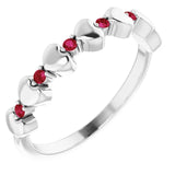 Sterling Silver Natural Ruby & Heart Ring. Available as part of Jewels of St Leon's Vivid Magenta Colour of the Year Collection.