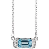 Aquamarine and Diamond White Gold Necklace from Jewels of St Leon Online Jewellery Australia