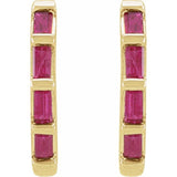 Natural Ruby Huggie Gold Earrings - Available from Jewels of St Leon Australia