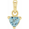 Aquamarine Petite Trillion Shaped Pendant - From Jewels of St Leon Online Gold Jewellery Australia