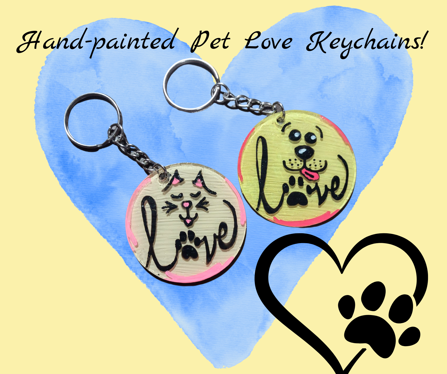 Hand-Painted Pet Love Keychains