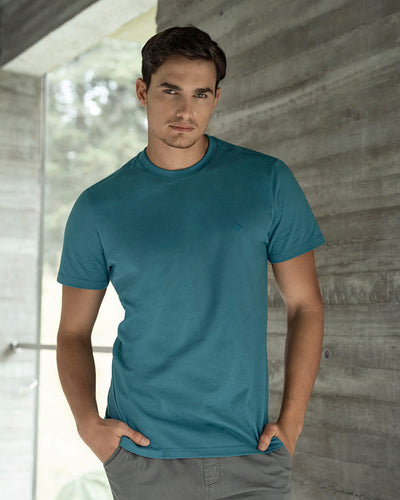 Camiseta básica manga corta para hombre#color_052-azul