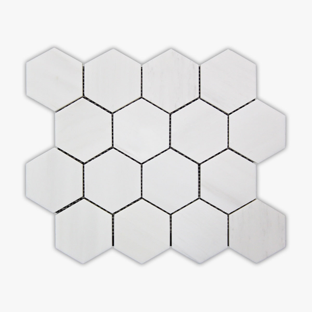 Bianco Dolomiti Honed 3 Inch Hexagon Marble Mosaic