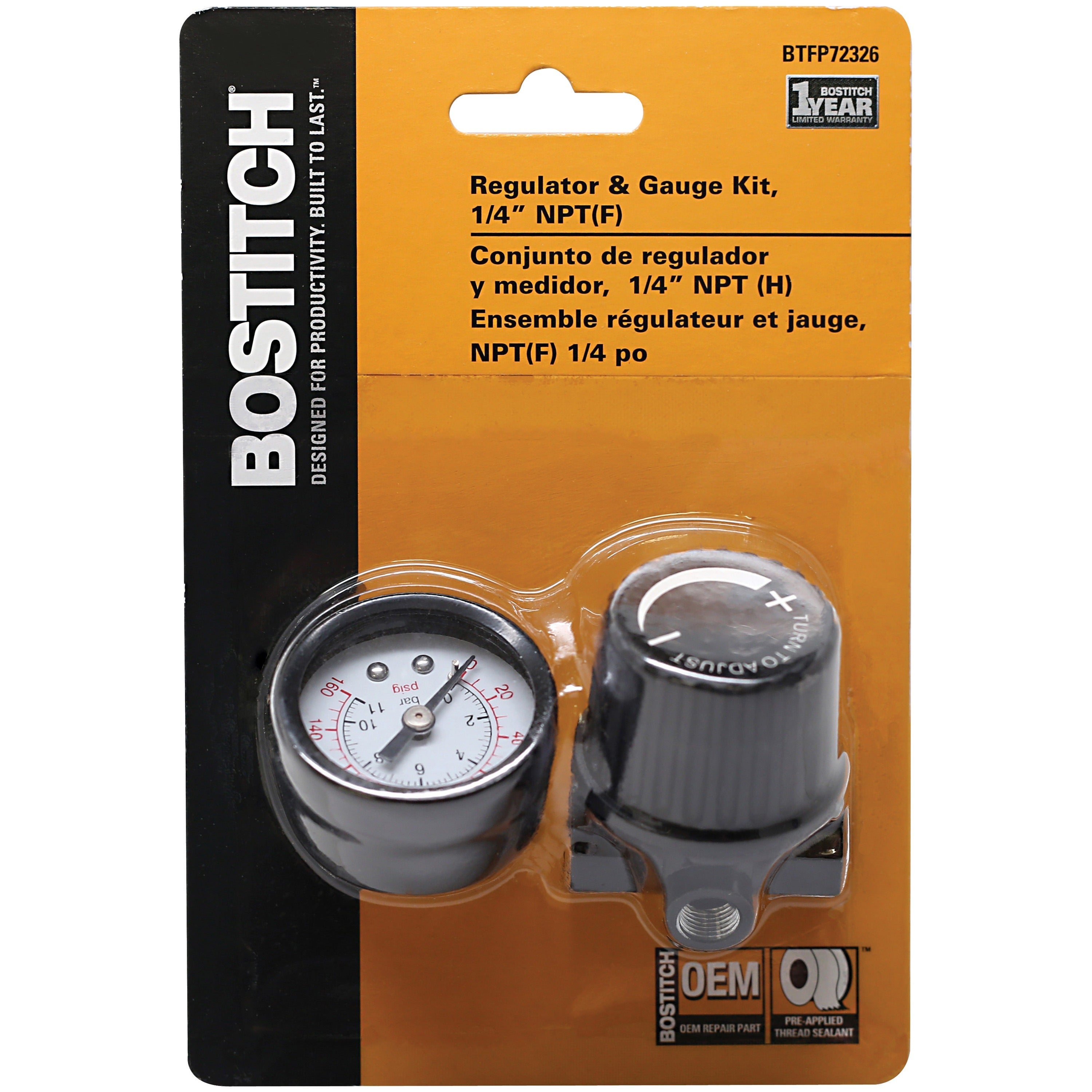 Bostitch Regulator & Gauge Kit 1/4 in. (1/4")
