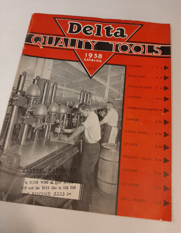 N Delta Quality tools catalog 1938  corner torn on back cover some wear on edges otherwise very good condition