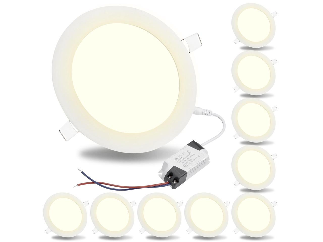 10 Pcs Round 9W SMD LED Recessed Ceiling 5 Panel Down Light Bulb Lamp W/ Driver