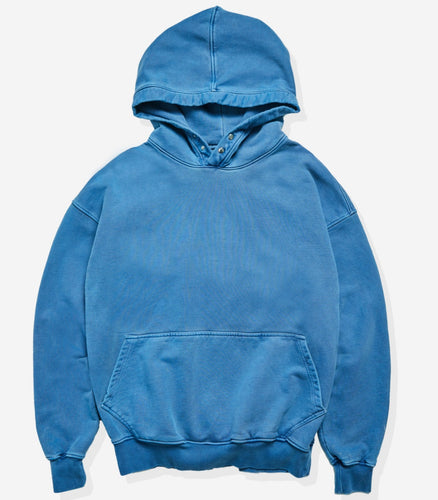 WASHED BLANK HOODIE BLUE