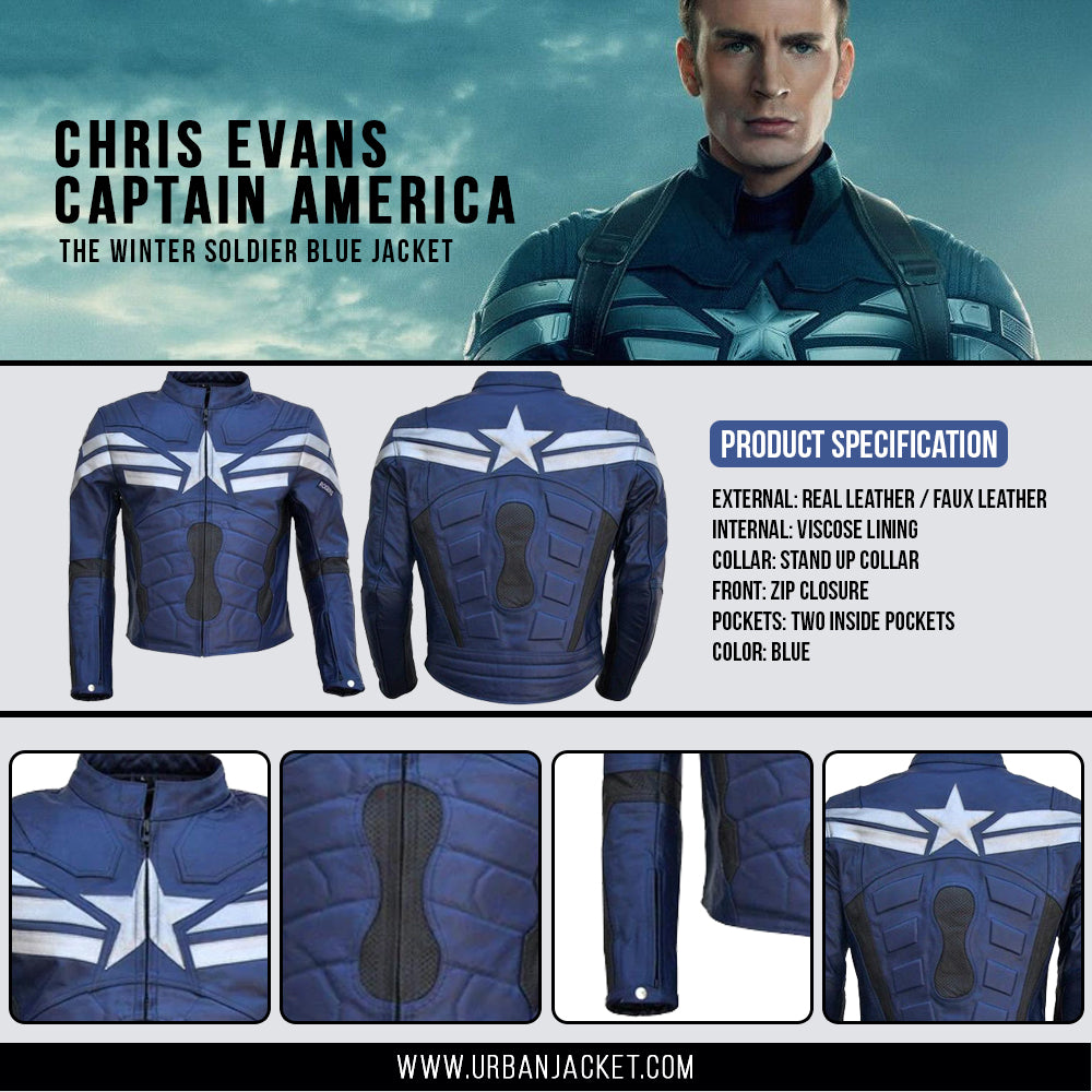 Captain America The Winter Soldier Blue Jacket