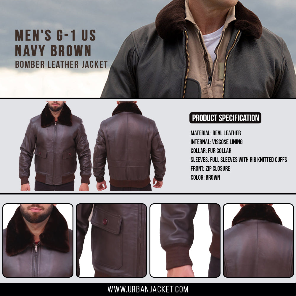 US NAVY G1 brown bomber jacket