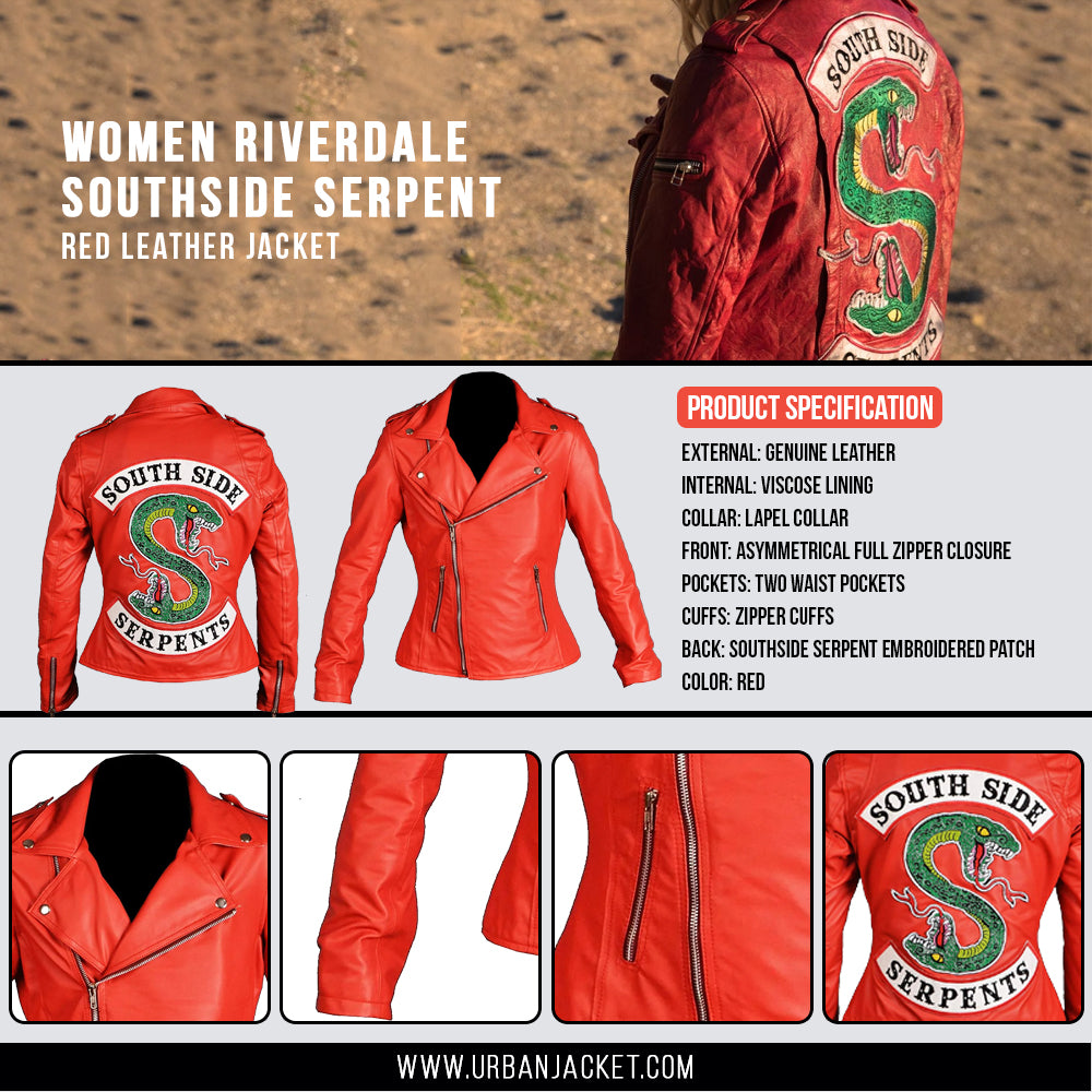 women southside serpent red jacket