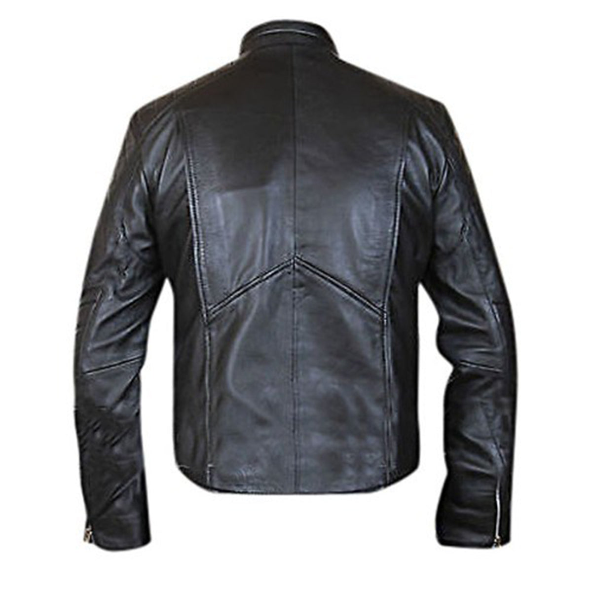 Punisher Skull Embossed Black Leather Jacket - UrbanJacket