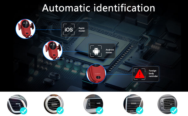 Smiley Wireless Car Charger Infrared temperature sensing