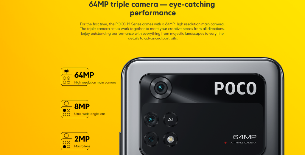 Poco M4 PRO 4G Smartphone  256GB + 8GB 8MP ultra-wide camera