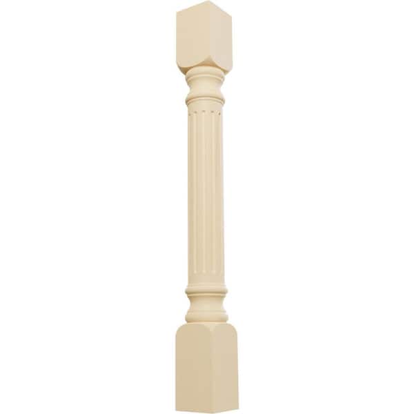 3-3/4 in. x 3-3/4 in. x 35-1/2 in. Unfinished Maple Richmond Fluted Cabinet Column