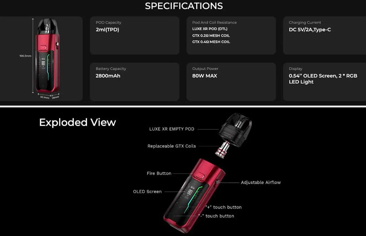 XR MAX Specification