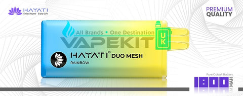 A vaping journey like never before with the Hayati Duo Mesh 7000+ Puffs Disposable Vape – a powerhouse of flavour and convenience.