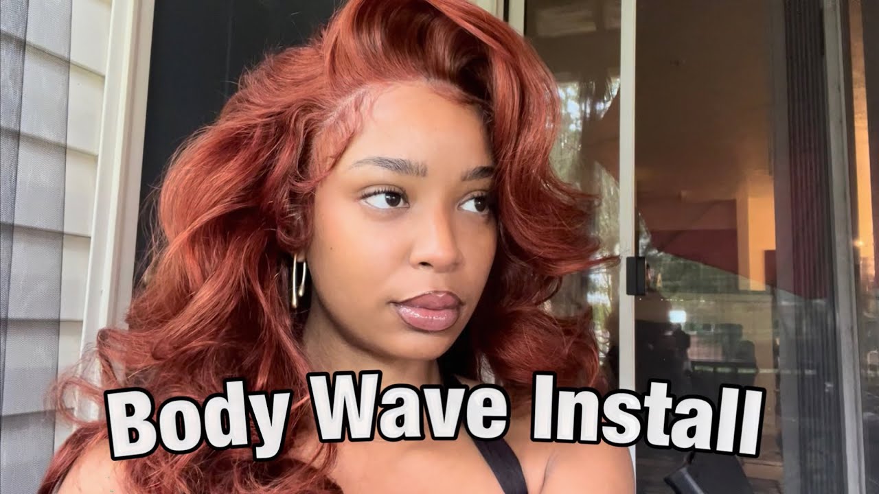 Reddish Auburn Color Bob Body Wave Human Hair Color For Dark Skins 13x4 Lace Front Wigs