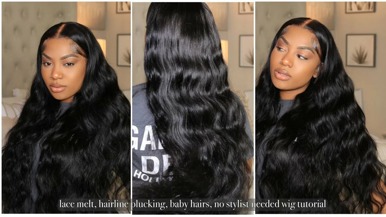 Wesface Body Wave 13x4 HD Lace Front Wig Natural Black Human Hair Wig