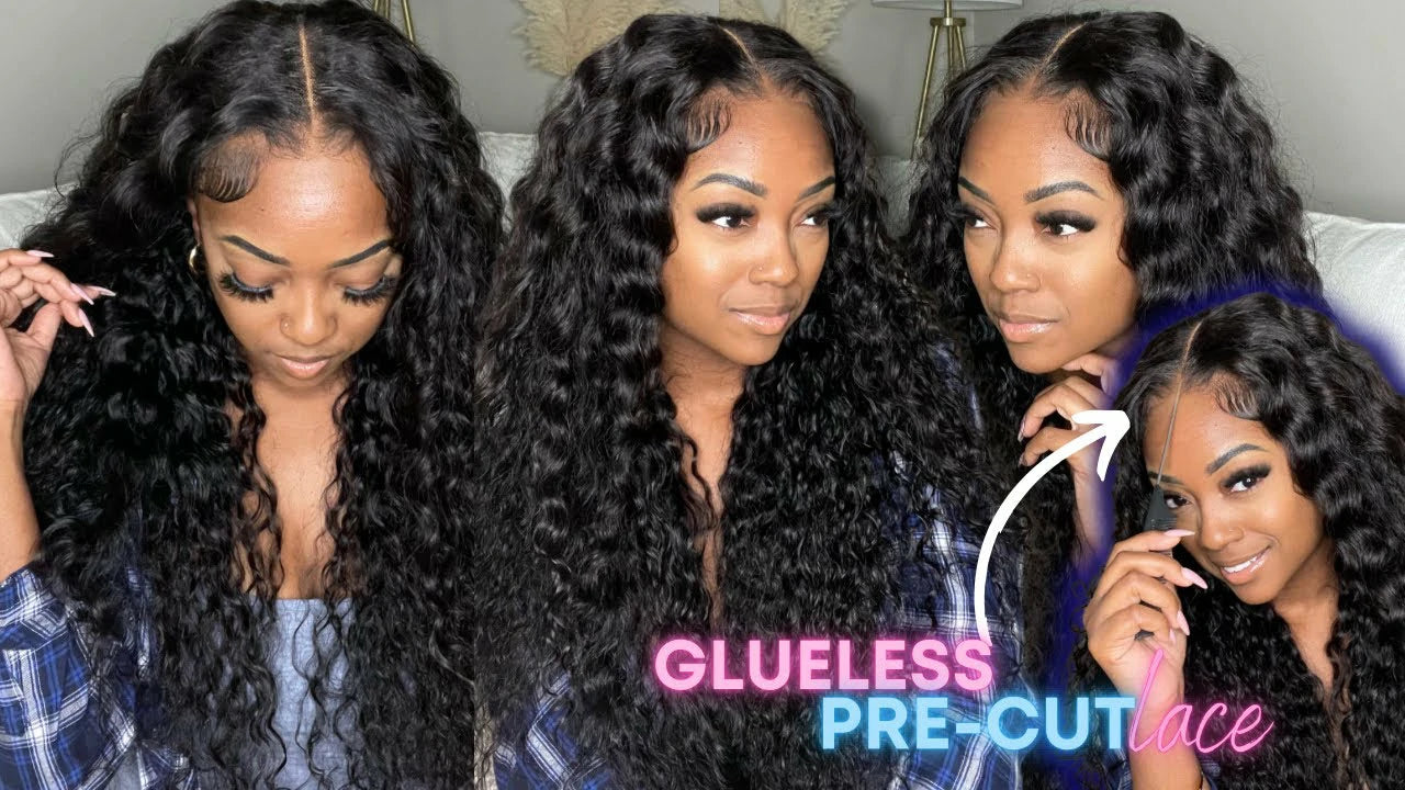 Wesface Deep Wave Glueless  5x5 / 4x6  HD Lace Closure Wig Natural Color Human Hair Wig