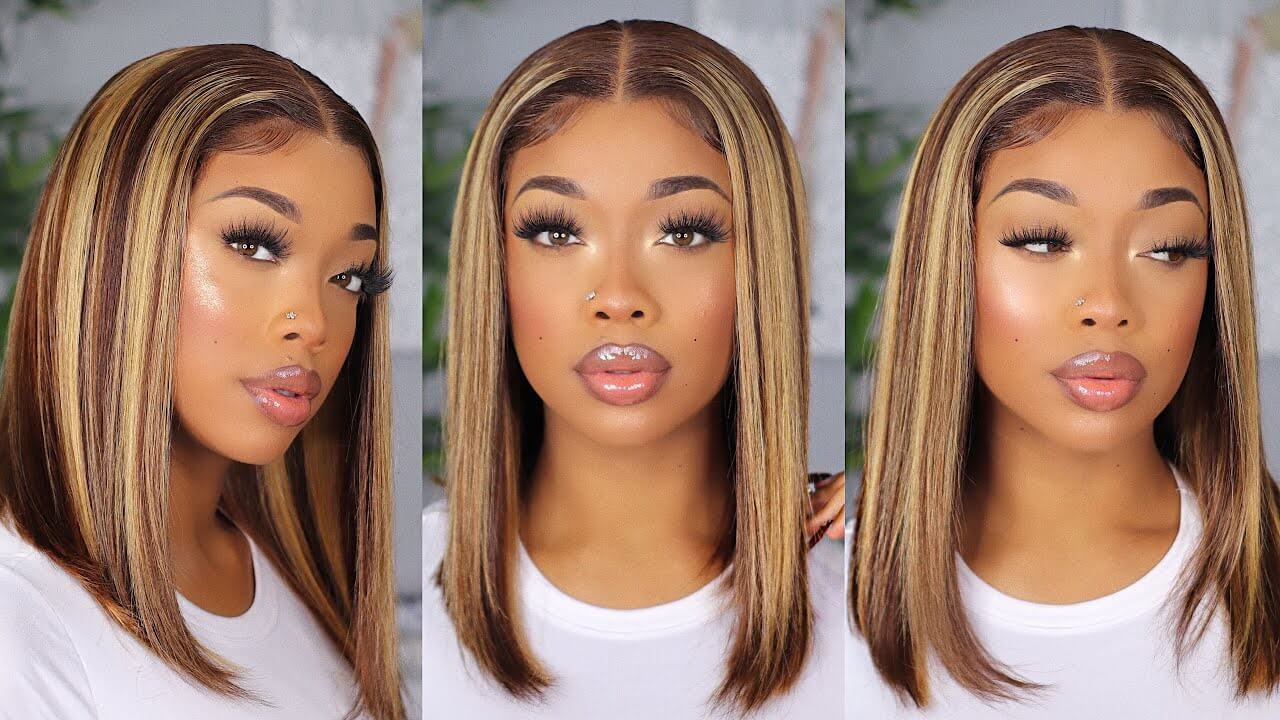 Wesface Straight P4/27 Color 13x4 Lace Front 180% Density Bob Human Hair Wig