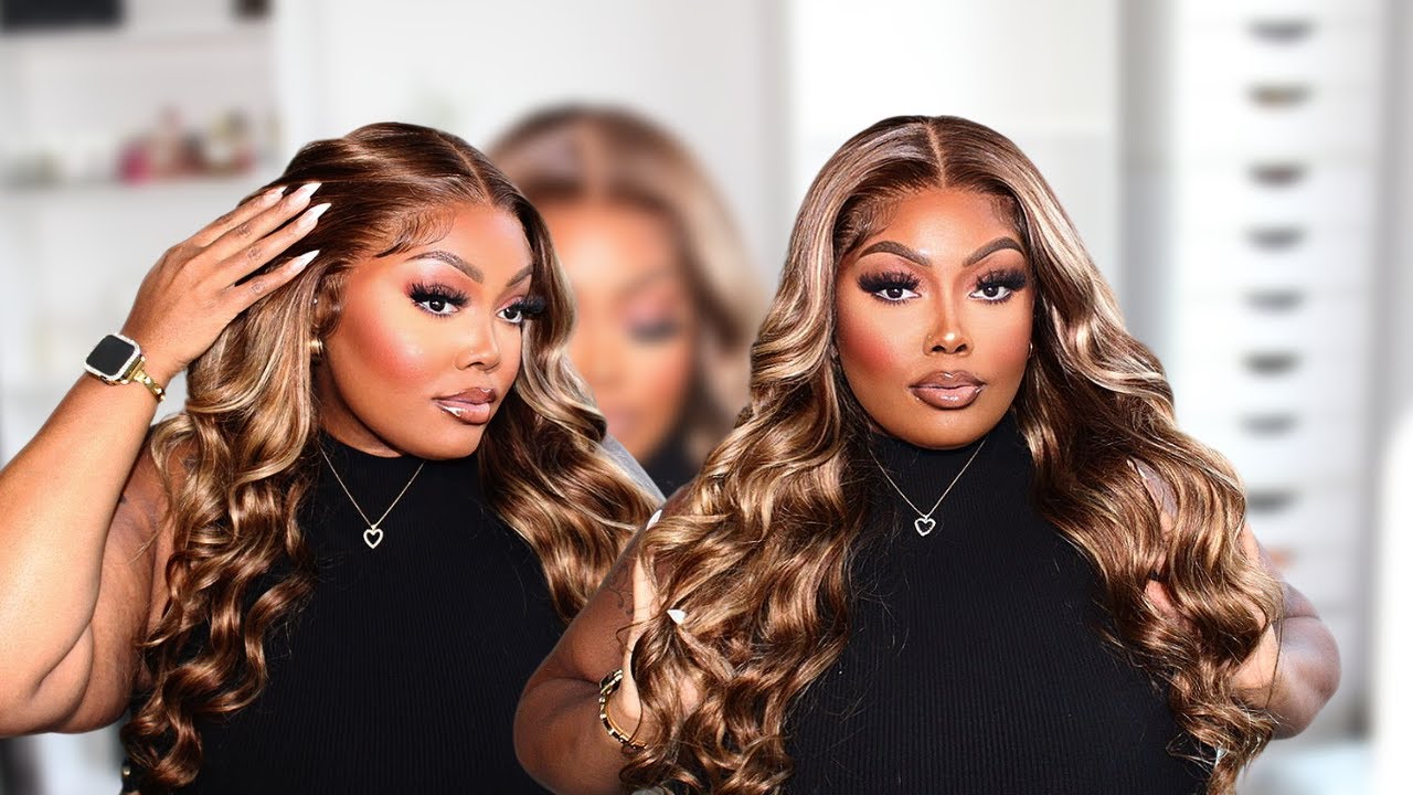 Flash Sale Wesface Body Wave P4/27 Color 13x1 T Part Lace Wig Highlight Ombre Brown Honey Blonde Wigs