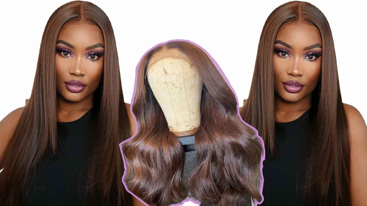 Wesface Straight #4 Color 13x4 Lace Front 180% Density Human Hair Wig