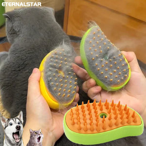 Cat Steam Brush Steam Brush 3in1 Electric Spray Cat Hair Brush Massage Pet Beauty Massage Comb Soft Silicone Hair Removal Comb - pawzandbreathe
