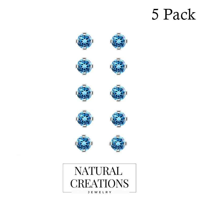 Natural Swiss Blue Topaz Earrings for Women