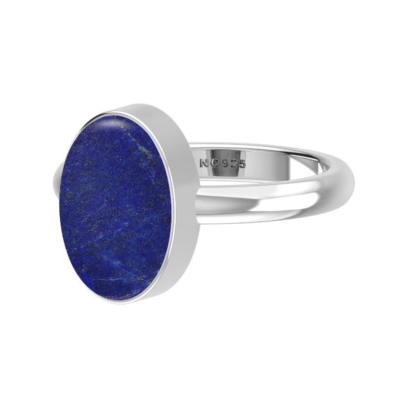 Natural Gemstone Lapis Lazuli Ring 925 Sterling Silver Lapis Lazuli Ring Handmade Silver Ring Set of 6 - (Box 1)