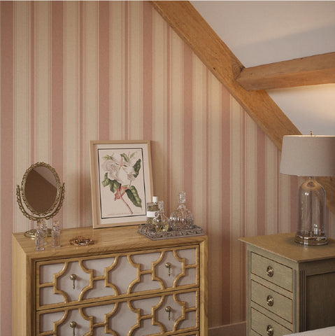 Lucie Annabel Pink Stripe Wallpaper