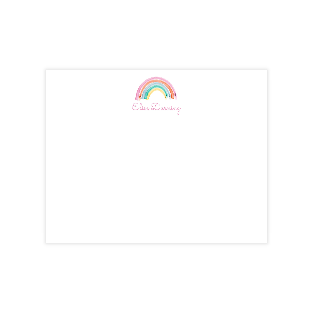 Rainbow Personalized Flat Note Cards