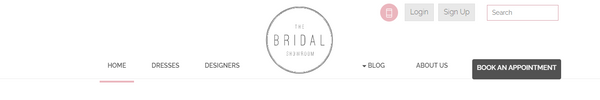 bridal showroom webpage image