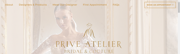 prive atelier bridal & couture webpage image