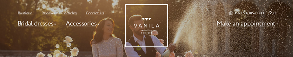 vanila wedding webpage image