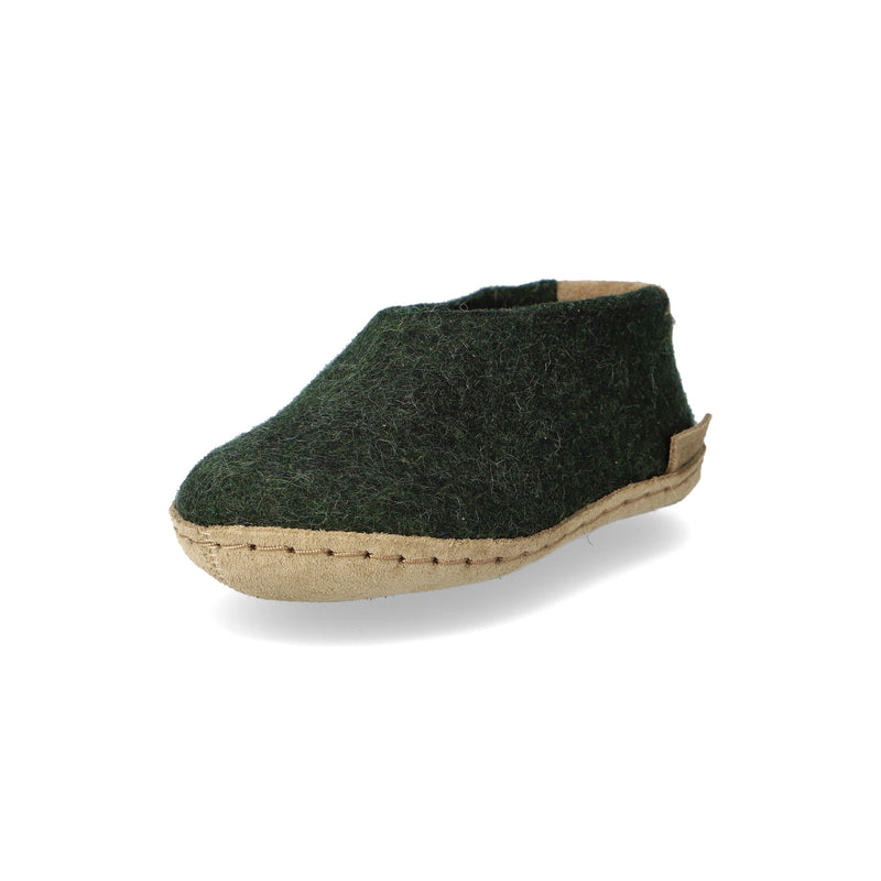 glerups Shoe kids Shoe with leather sole Forest