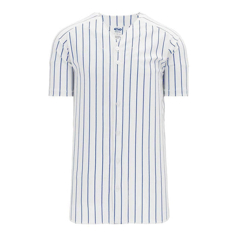 Custom Pinstriped Baseball Jersey Full Button Down White 