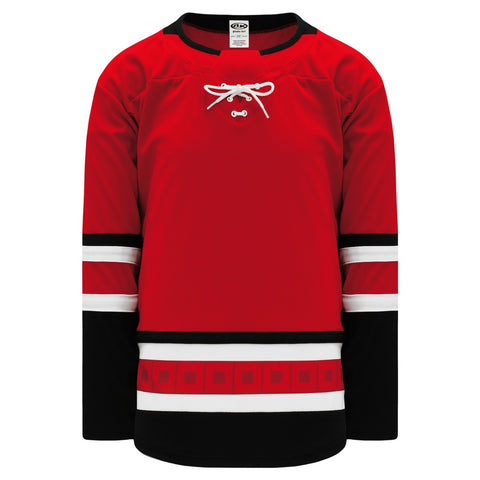 Red and White Hockey Jerseys with A Team Canada Style Embroidered Logo Adult XL / (Just Number) / White