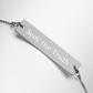 Seek the Truth Engraved Silver Bar Chain Bracelet