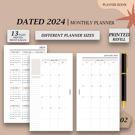 Daily Dated Day On One Page Printed Planner Inserts - A6 Ringbound– Planner  Press