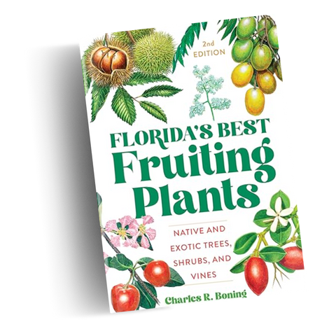 Photo of recommended book cover, Florida Best Fruiting Plants for holiday gardener gift guide.