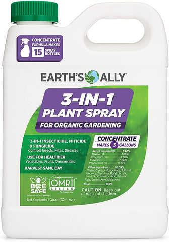 Bottle of recommended Earth's Ally spray.