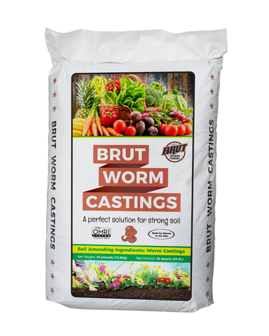 Bag of premium worm castings from Brut Worm Farms