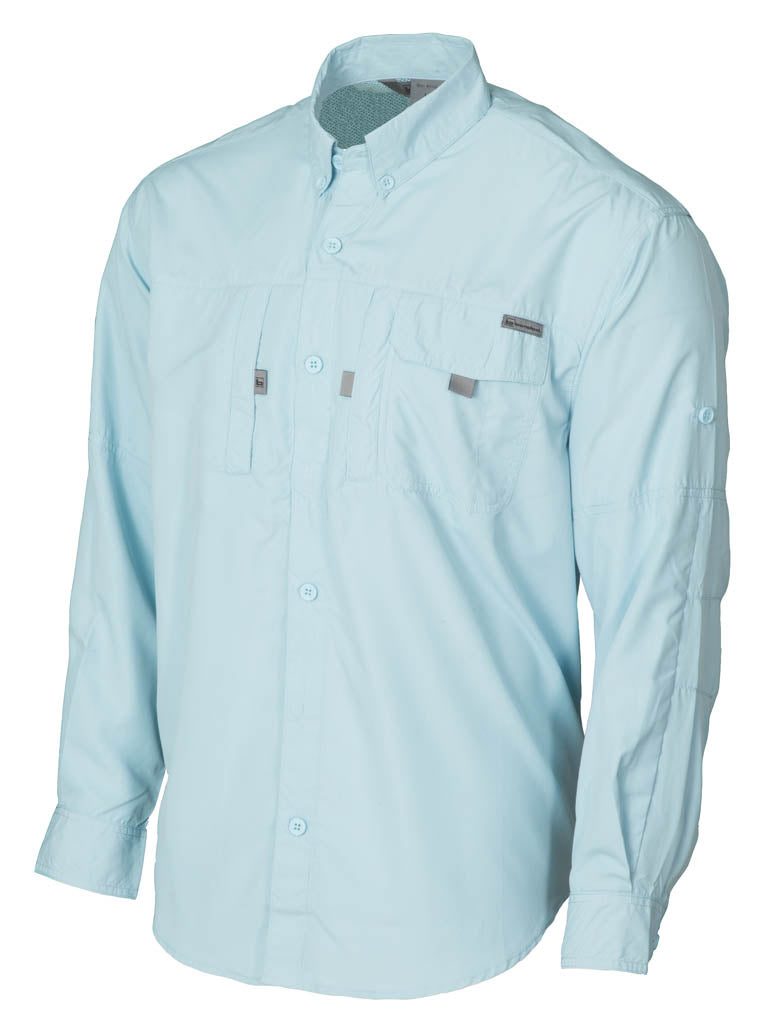 Columbia PFG fishing shirt button down lightweight light blue size