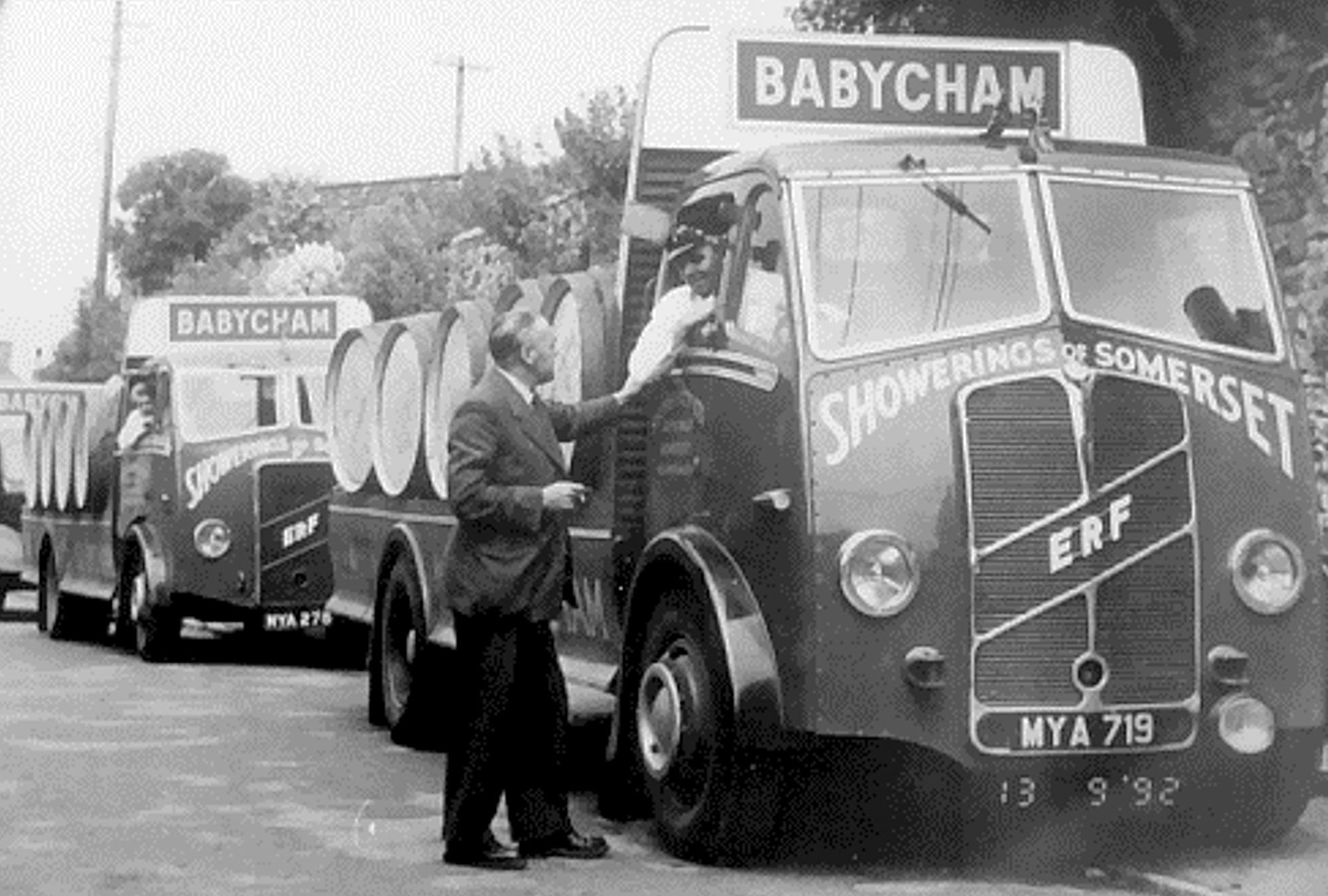 Three Babycham lorries loaded with Pear Juice from Switzerland