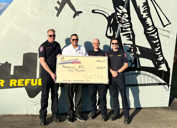 Monroeville Volunteer Fire Company No. 1 received a $5,000.00 donation from Pennsylvania Skill Charitable Giving. The donation will be used to purchase new training equipment and incident response equipment upgrades.