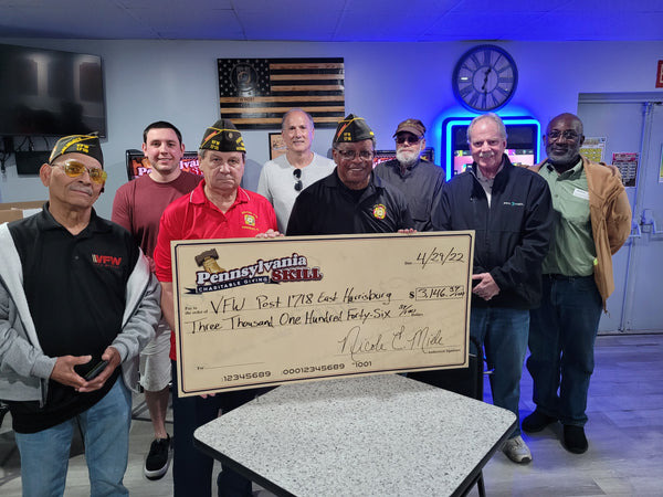 Members of the VFW Post 1718 of East Harrisburg received $3,146.37 to replace their beverage cooler that was on the way out. The VFW provides a veteran support to the community in Dauphin County. 